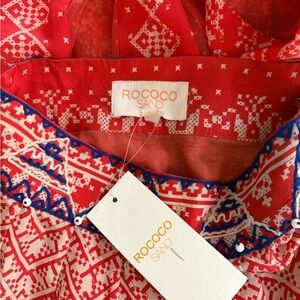 NWT REVOLVE Rococo Sand Victor Skirt in Orange and Blue